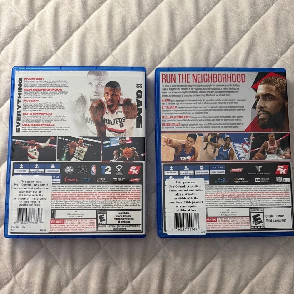 NBA 2K21 & 2K18 Video Game Bundle PS4 Lillard Irving Fast shipping